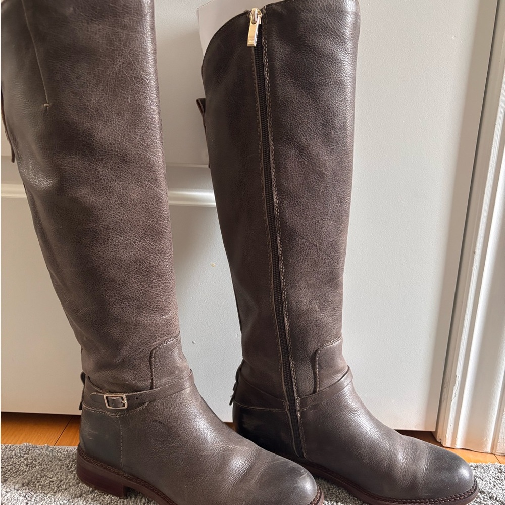 Franco Sarto Women's Haylie Boot Size 8 Tall Grey Leather